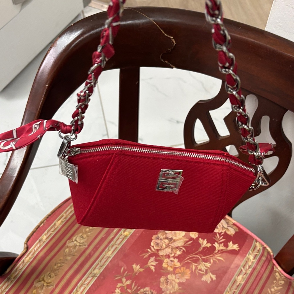Givenchy Red Mini Bag with Silver Chain